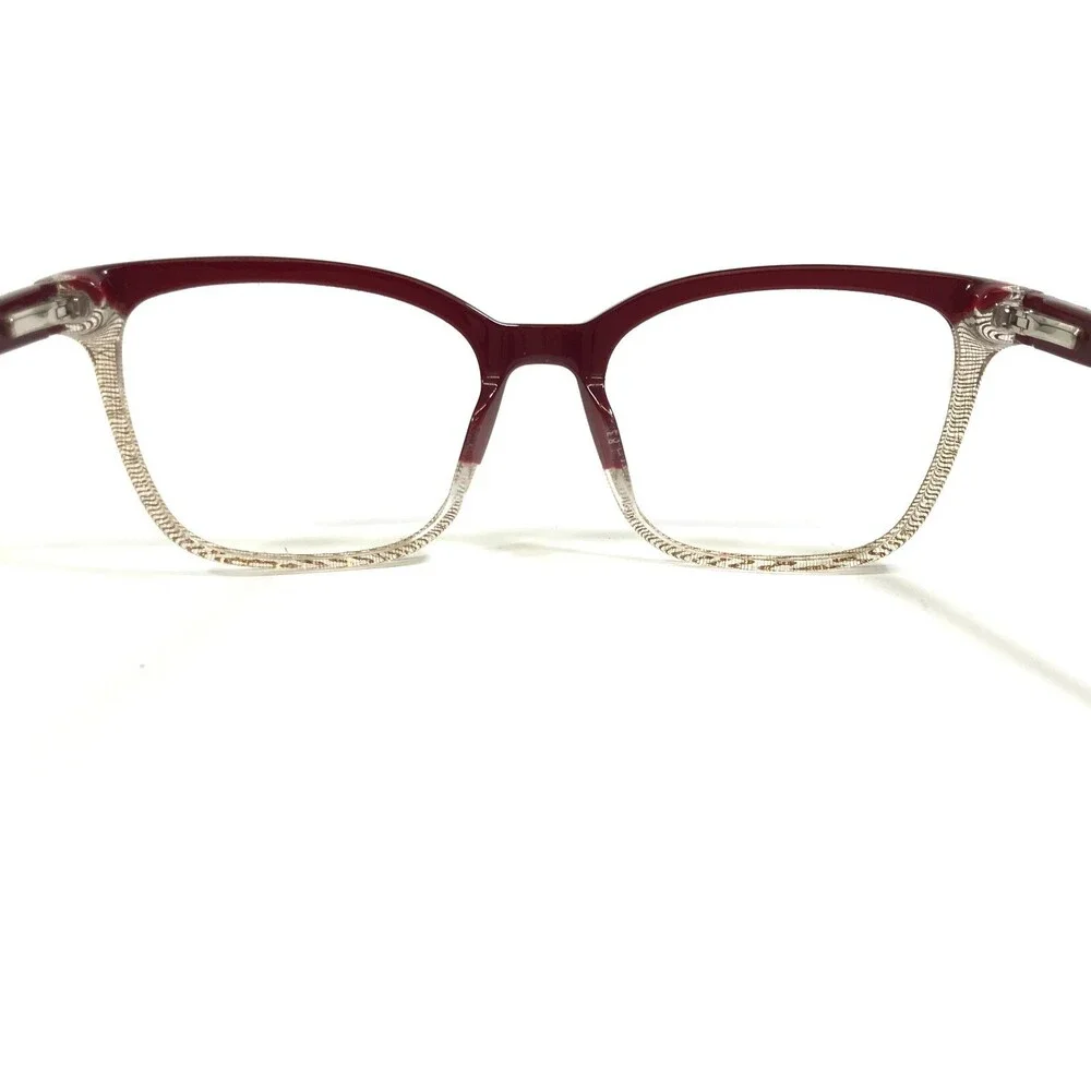 L.A.M.B Eyeglasses Frames LA084 BUR Red Clear Beige Striped 53-17-140